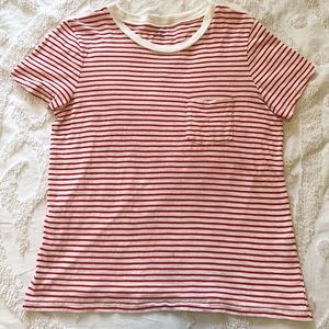 Madewell Red White Striped Tee